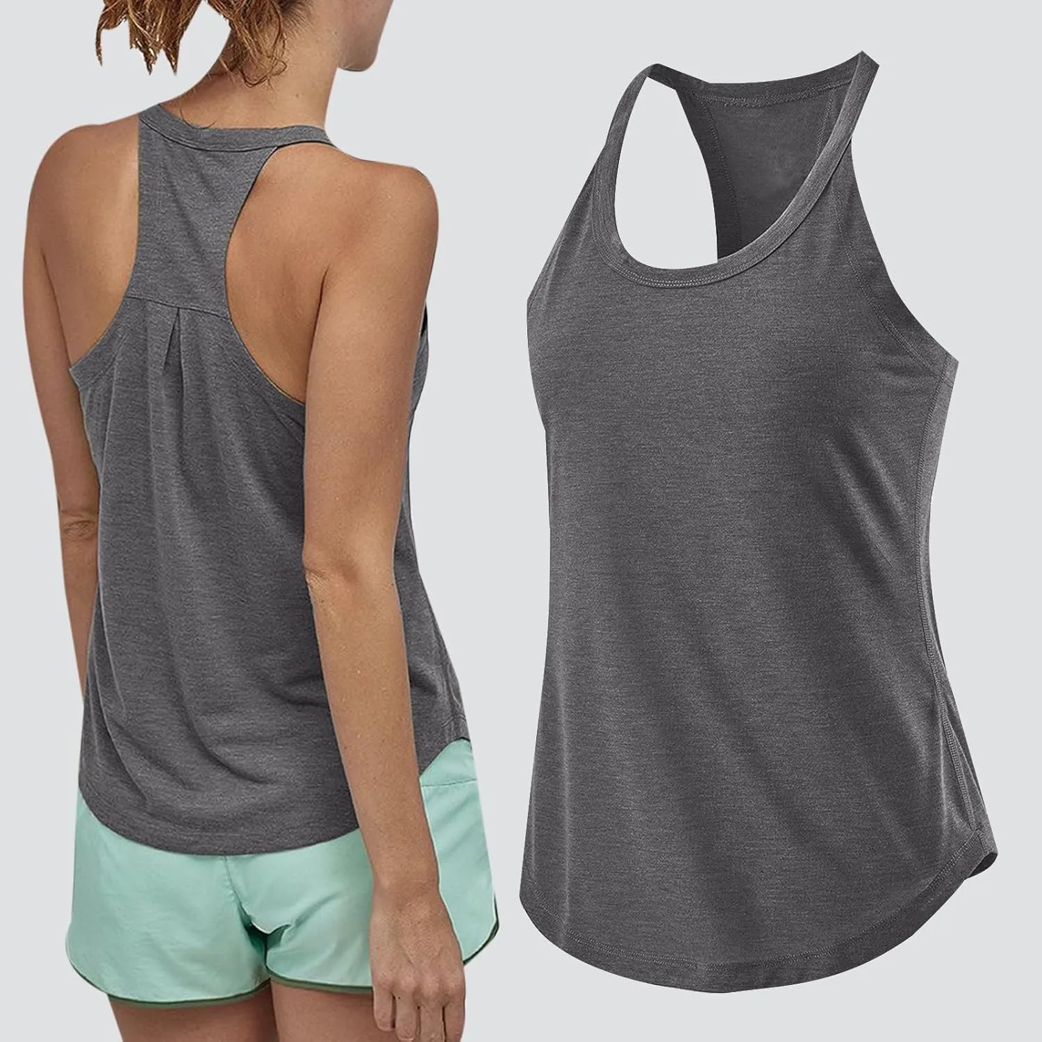 Women's Workout Tops Racerback Sleeveless Loose Fit Tank Tops Athletic Running Yoga Shirts Exercise Gym Clothes