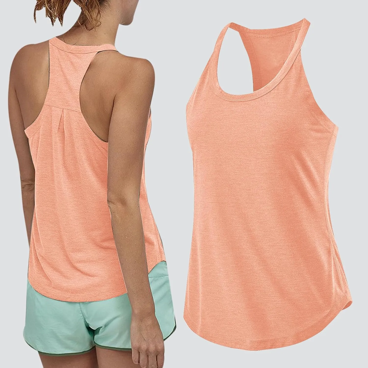 Workout Tank Tops Woman Racerback Sleeveless Running Tanks Scoop Neck Loose Athletic Yoga Camisole Sports Shirts