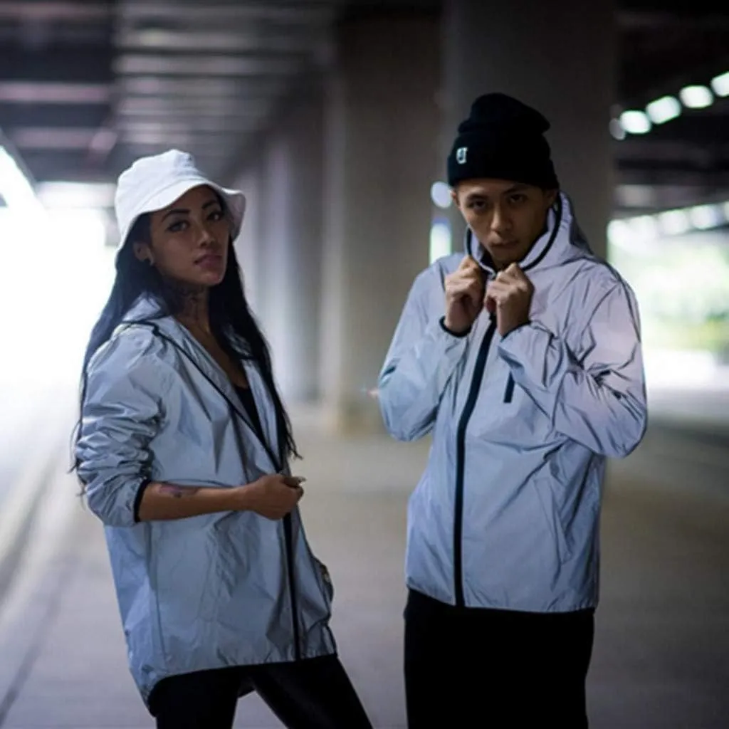 Ymosrh Women's Winter Jackets for Men Reflective Jacket Men/Windbreaker Hooded Streetwear Coat Mens