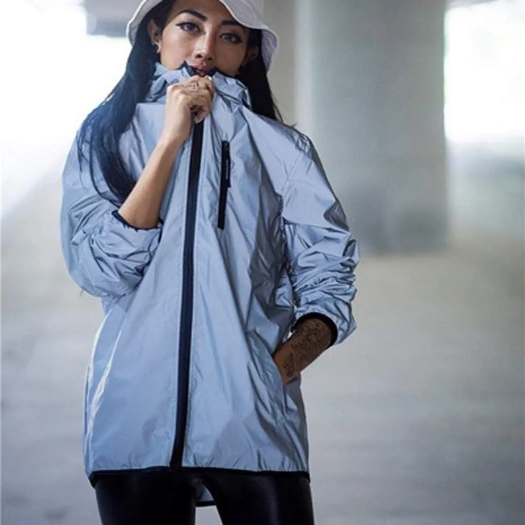 Ymosrh Women's Winter Jackets for Men Reflective Jacket Men/Windbreaker Hooded Streetwear Coat Mens