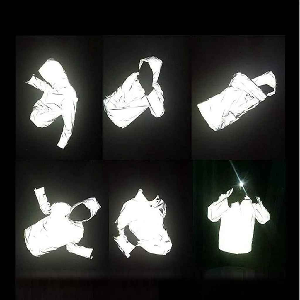 Ymosrh Women's Winter Jackets for Men Reflective Jacket Men/Windbreaker Hooded Streetwear Coat Mens