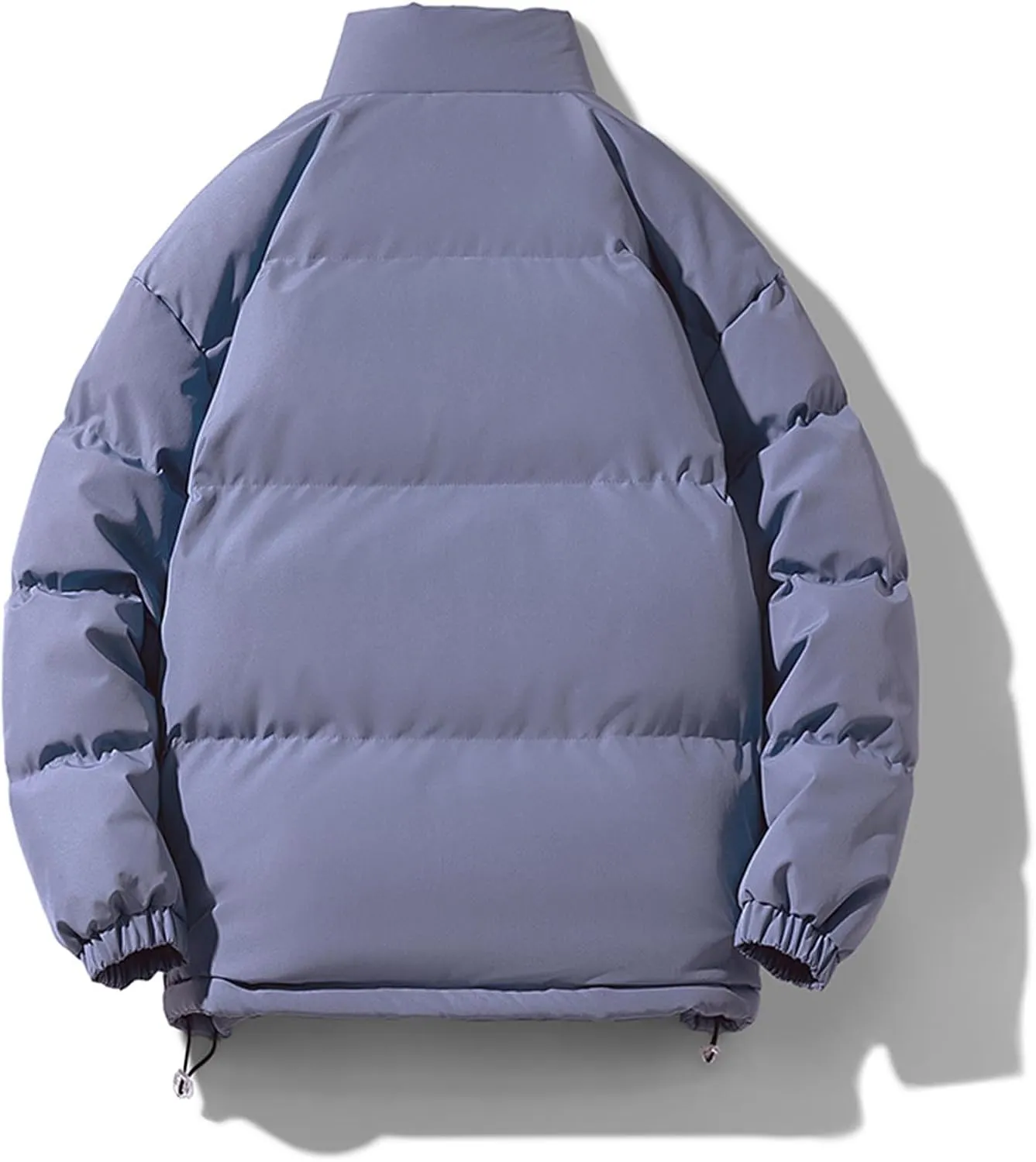 Zeiyignr Men Padded Down Jacket Fleece Lined Warm Coat Full Zip Puffer Jackets Fashion Clothing Winter Solid Color Streetwear