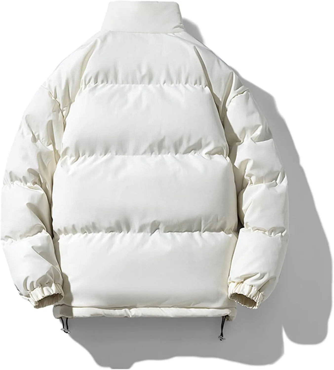 Zeiyignr Men Padded Down Jacket Fleece Lined Warm Coat Full Zip Puffer Jackets Fashion Clothing Winter Solid Color Streetwear