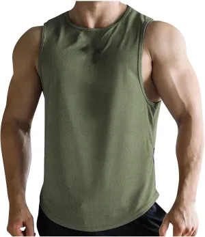 Zeiyignr Workout Tank Tops for Men Quick Dry Gym Fitness Tanks Muscle Bodybuilding Sleeveless Shirt Athletic Running Tank Top