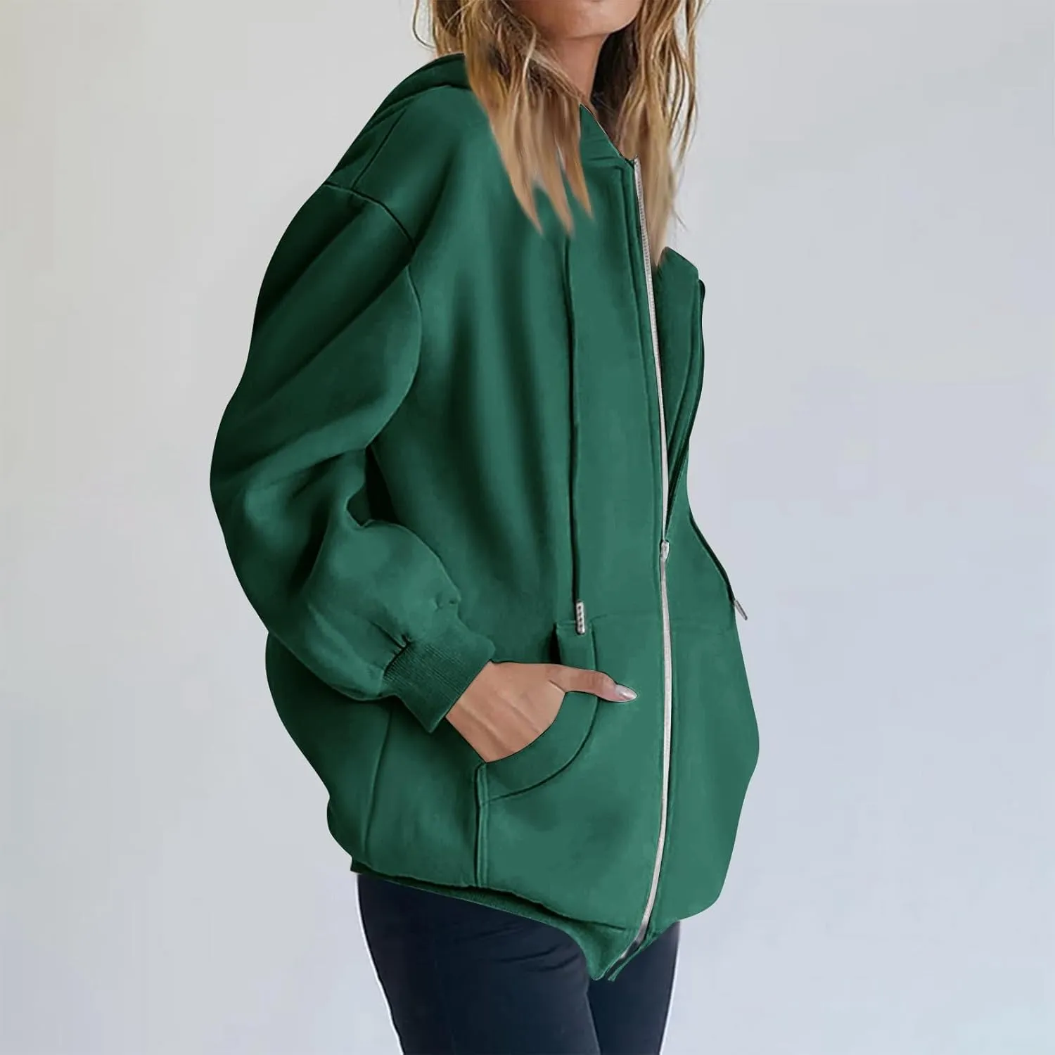 Zip Up Hoodie Women Oversized Y2k Jacket Lightweight Fall Jackets Streetwear Hoodies Long Sleeve Sweatshirts