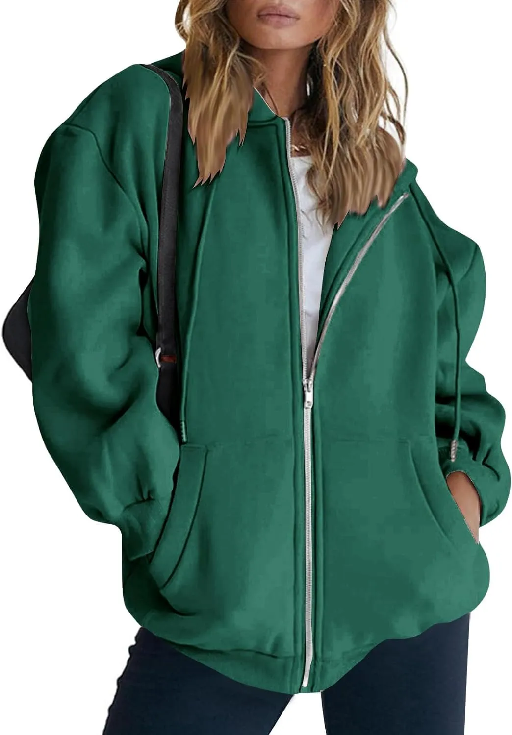Zip Up Hoodie Women Oversized Y2k Jacket Lightweight Fall Jackets Streetwear Hoodies Long Sleeve Sweatshirts