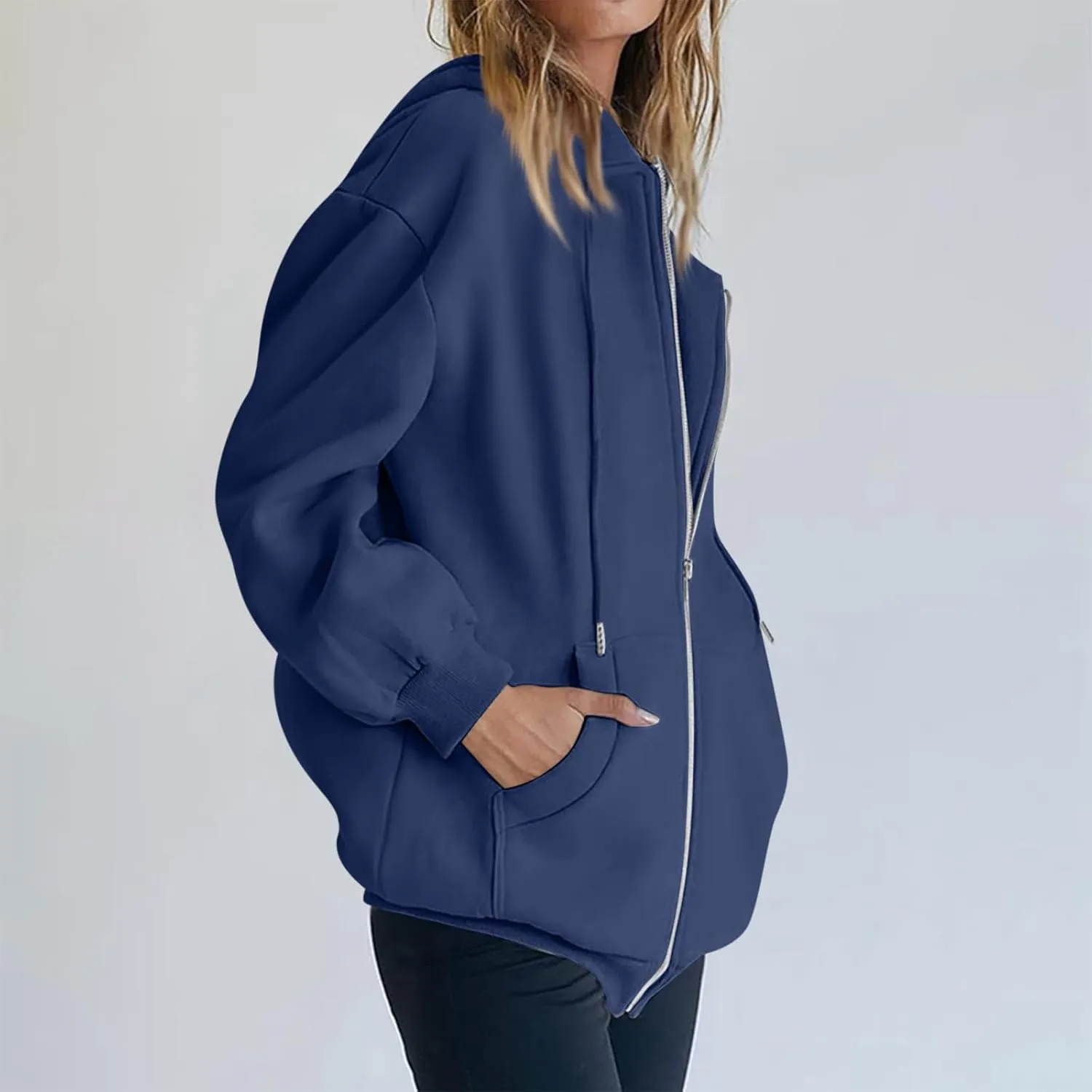 Zip Up Hoodie Women Oversized Y2k Jacket Lightweight Fall Jackets Streetwear Hoodies Long Sleeve Sweatshirts
